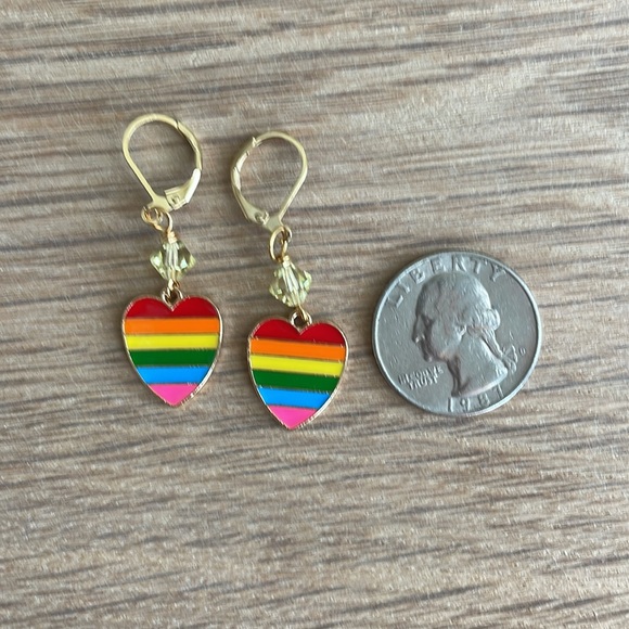 HAND CRAFTED PRIDE EARRINGS Pink Blue Mint Green Yellow Orange Red - Picture 4 of 11